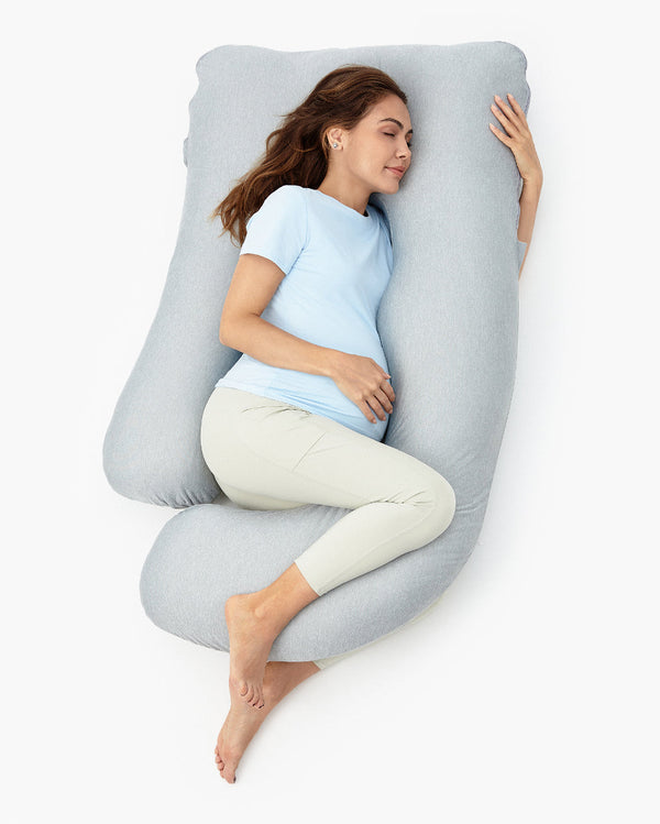 Oreiller de grossesse en tissu rafraîchissant en forme de U