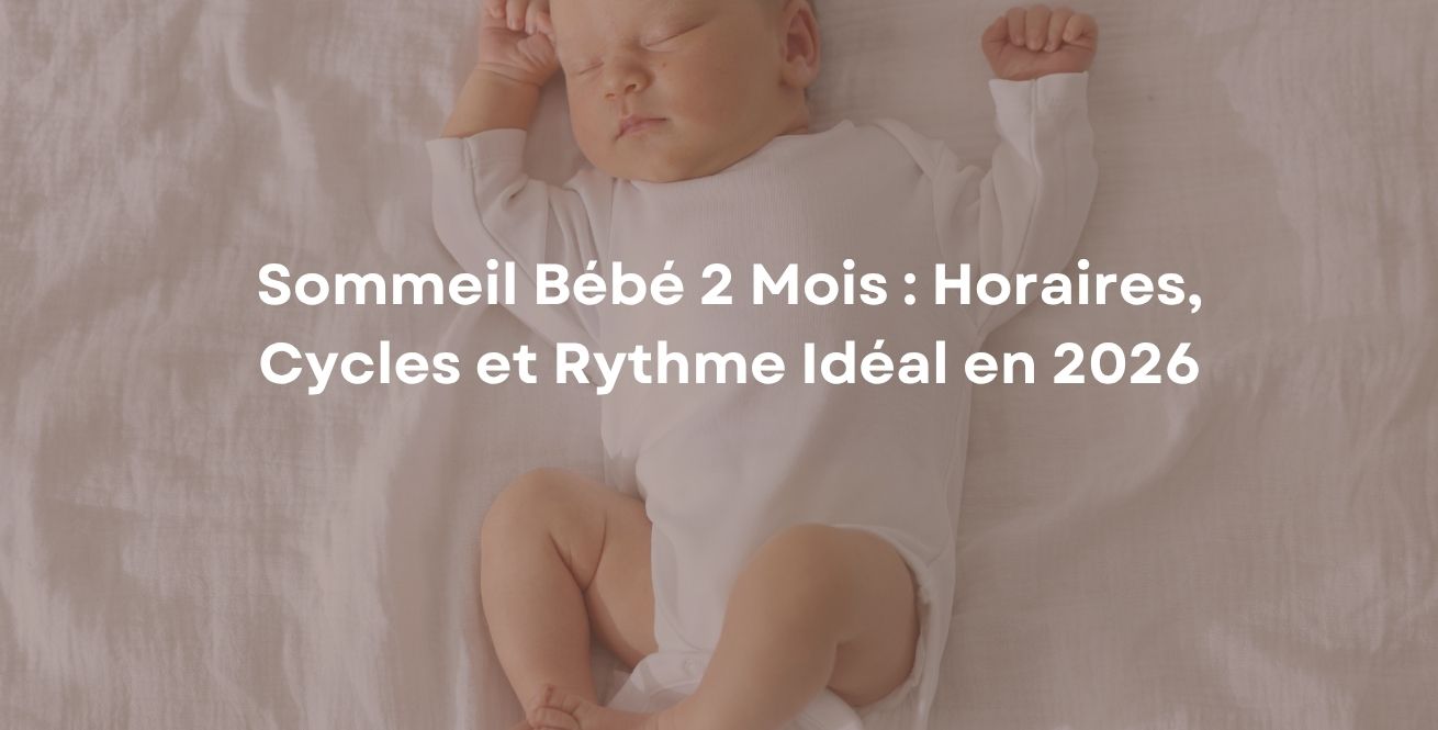 Sommeil bébé 2 mois : horaires, cycles et rythme idéal en 2026