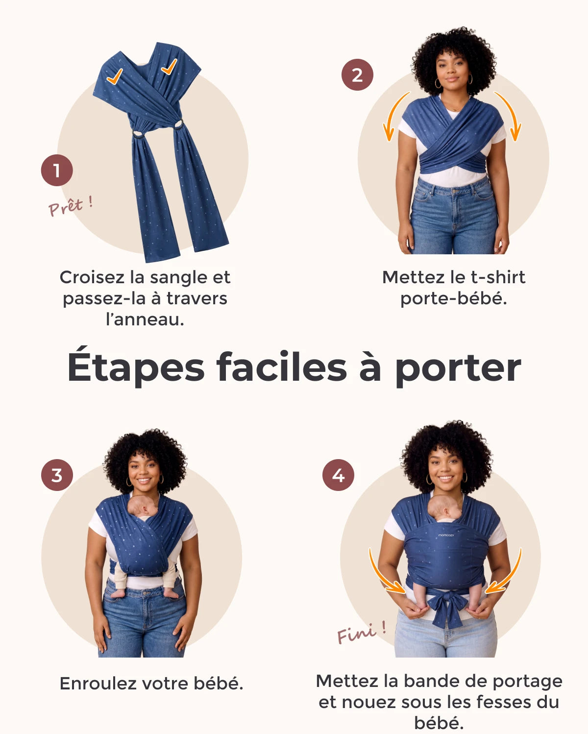 Facile à porter les mains libres - Porte-bébé en écharpe