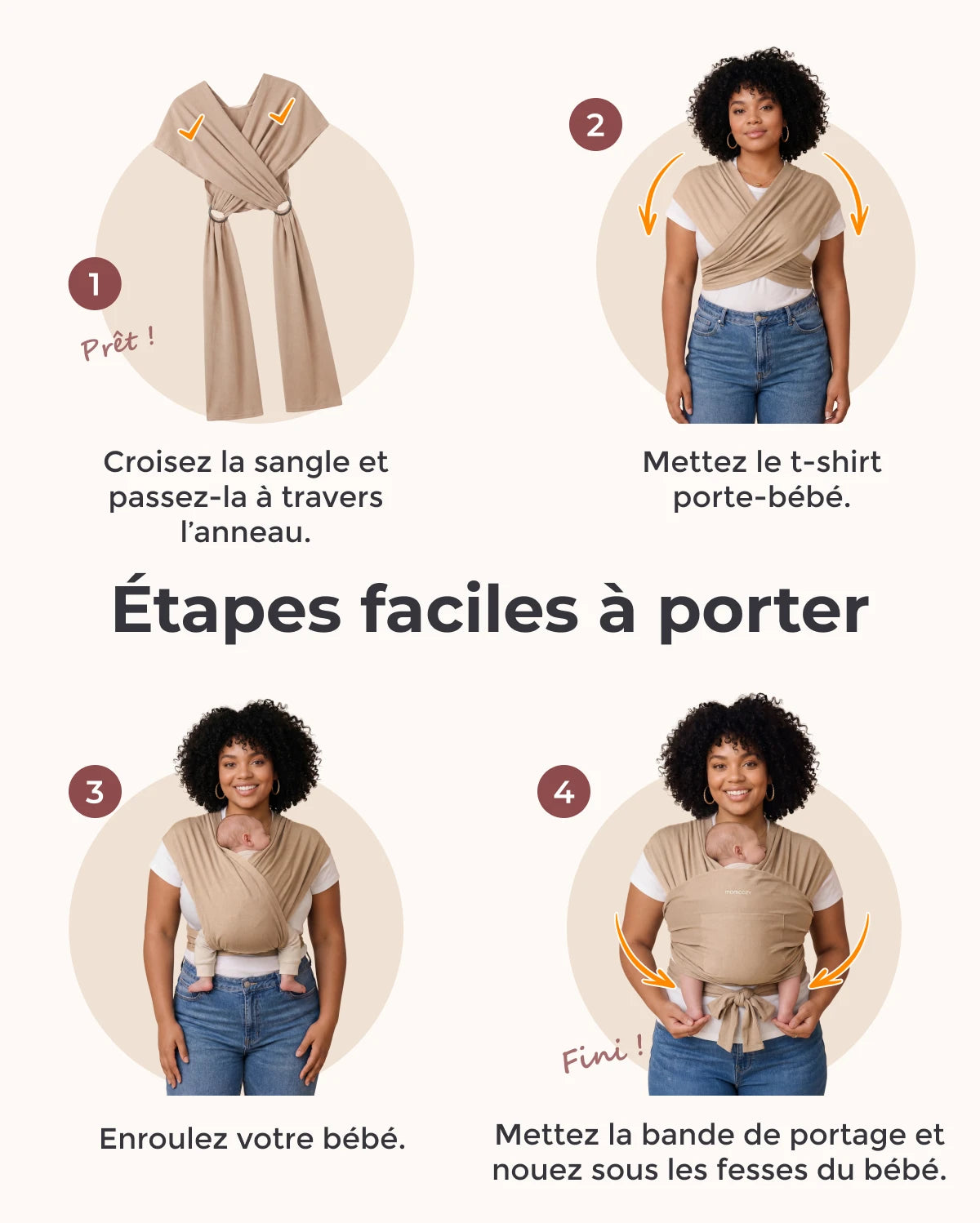 Facile à porter les mains libres - Porte-bébé en écharpe