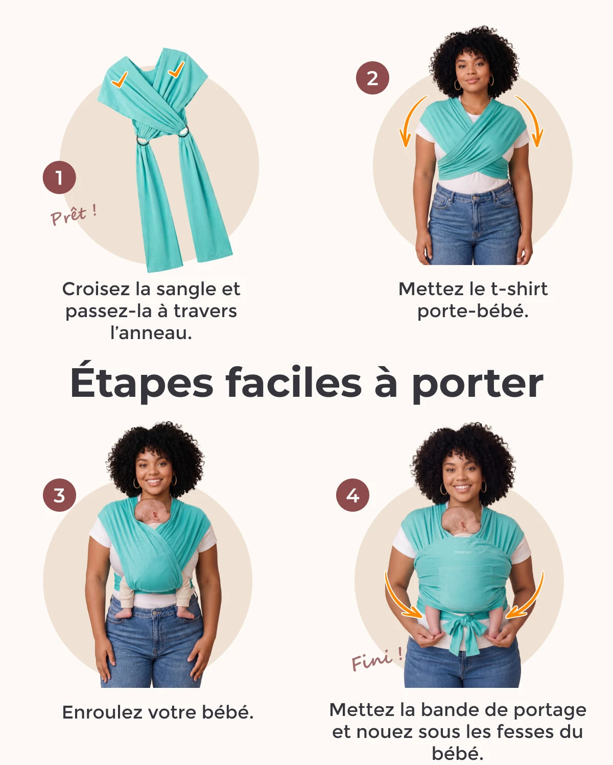 Facile à porter les mains libres - Porte-bébé en écharpe