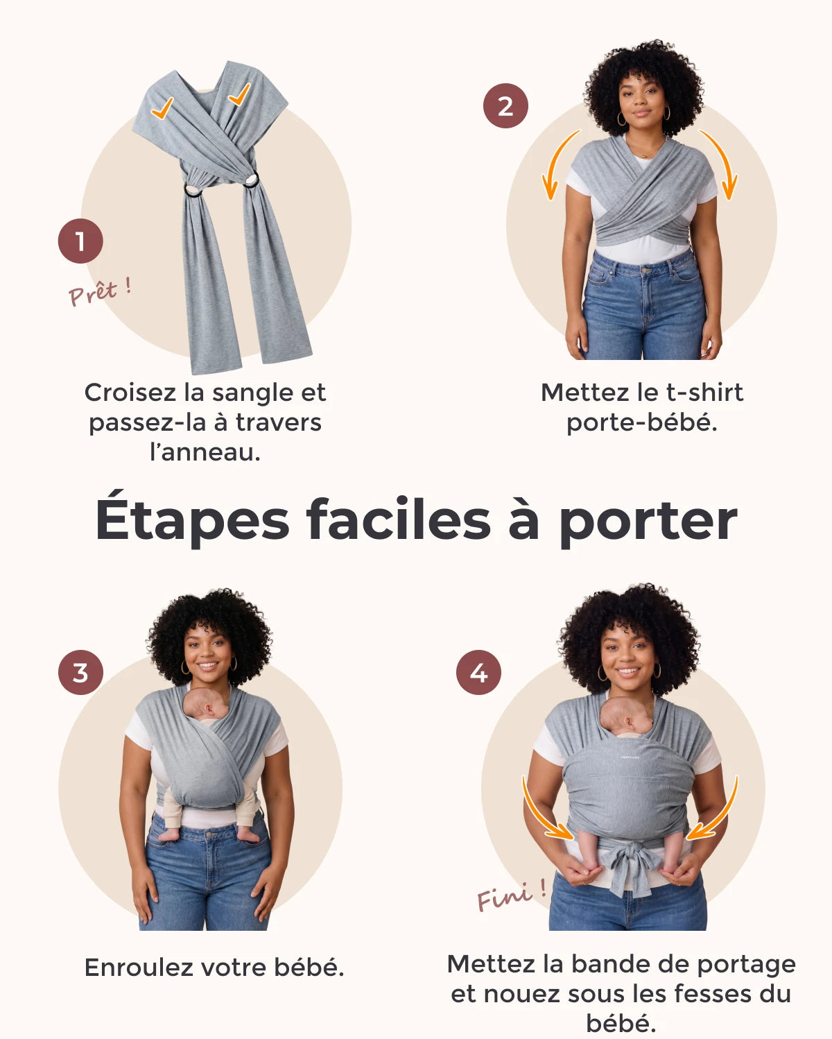 Facile à porter les mains libres - Porte-bébé en écharpe