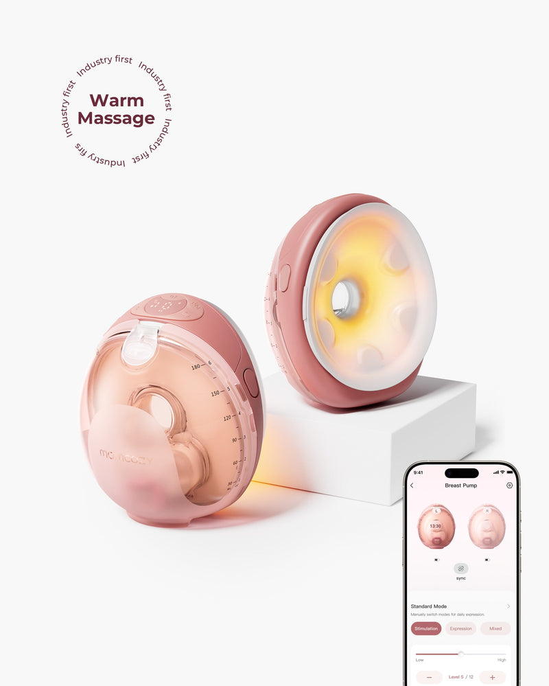 Momcozy Wellness 1 Tire‑Lait mains‑libres chauffant massant