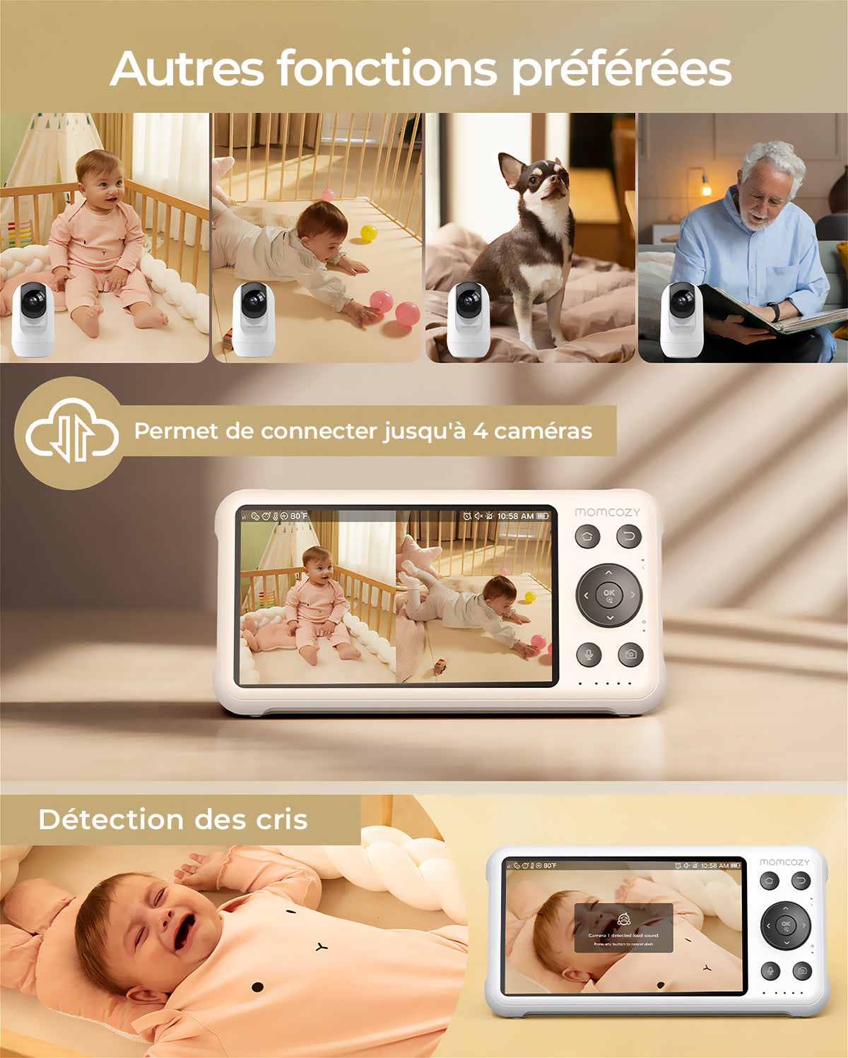 Momcozy Moniteur Bébé Intelligent à Double Mode de 5 Pouces - BM04