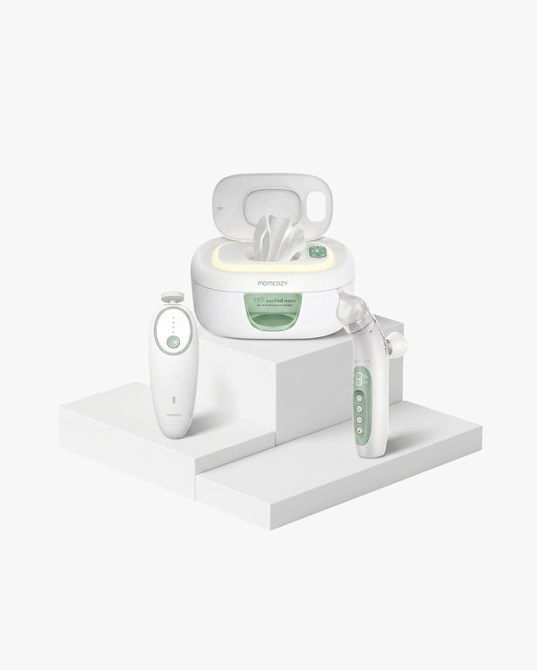 Pack Soins Bébé : Aspirateur nasal électrique + Lime à ongles électrique pour bébé + Chauffe-lingettes