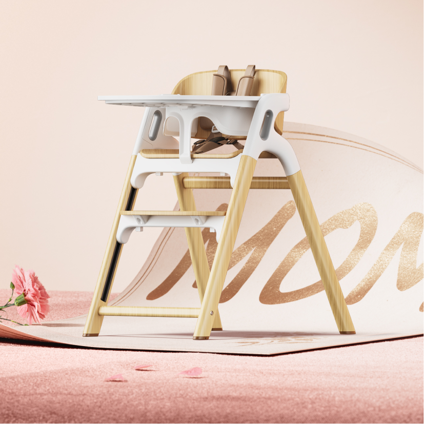 Chaise haute DinerPal de Momcozy – Confort avec coussin moelleux intégré