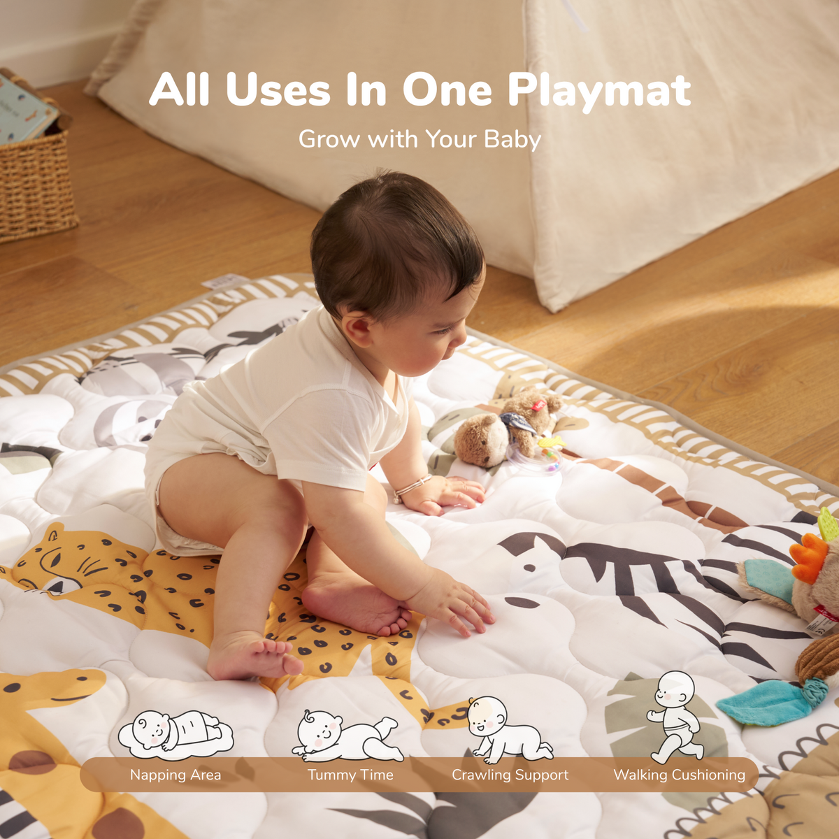 Tapis de jeu portable pour bébé Momcozy – Confort rafraîchissant