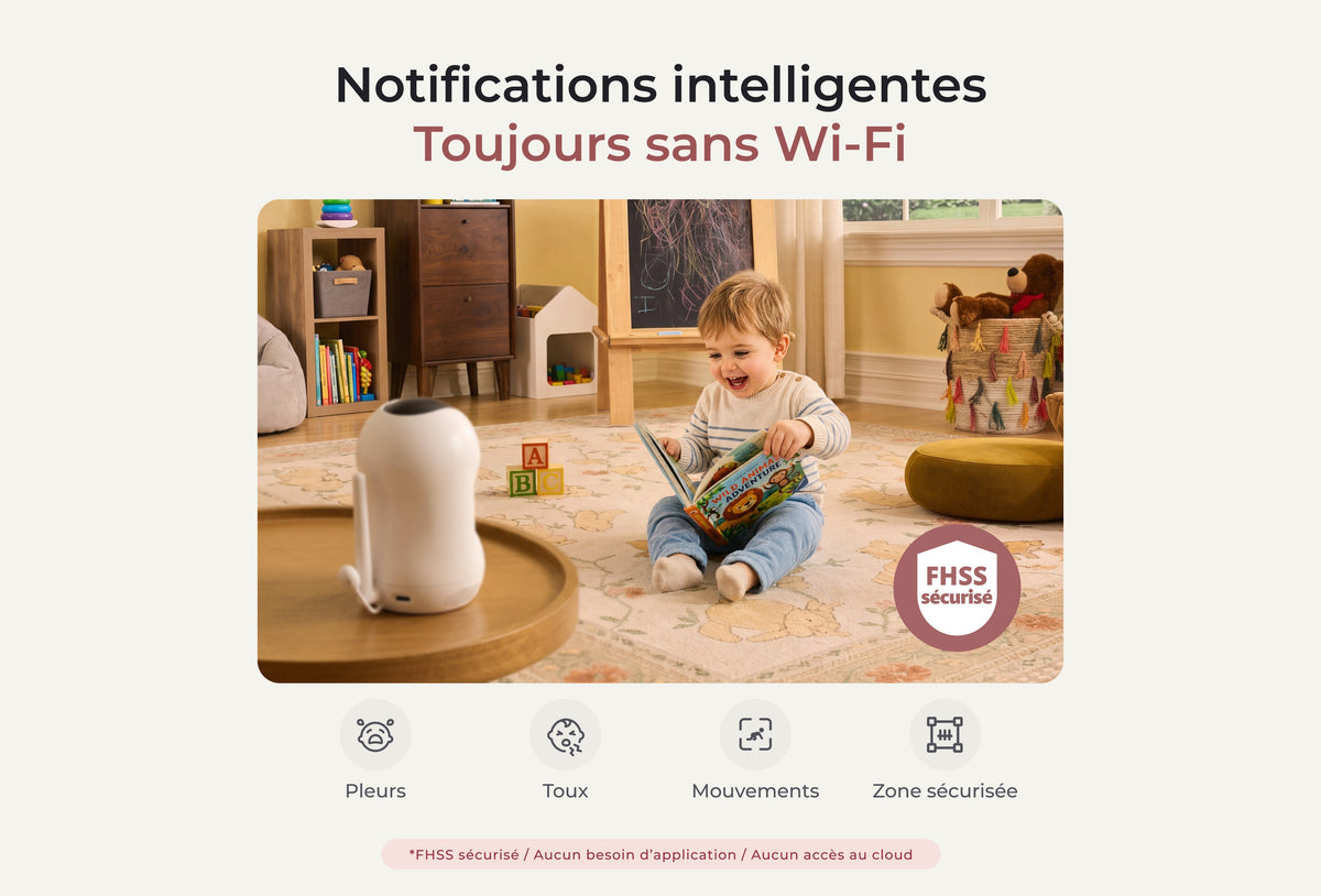 Babyphone intelligent sans Wi-Fi 5,5 pouces Full HD (BM03 noir)