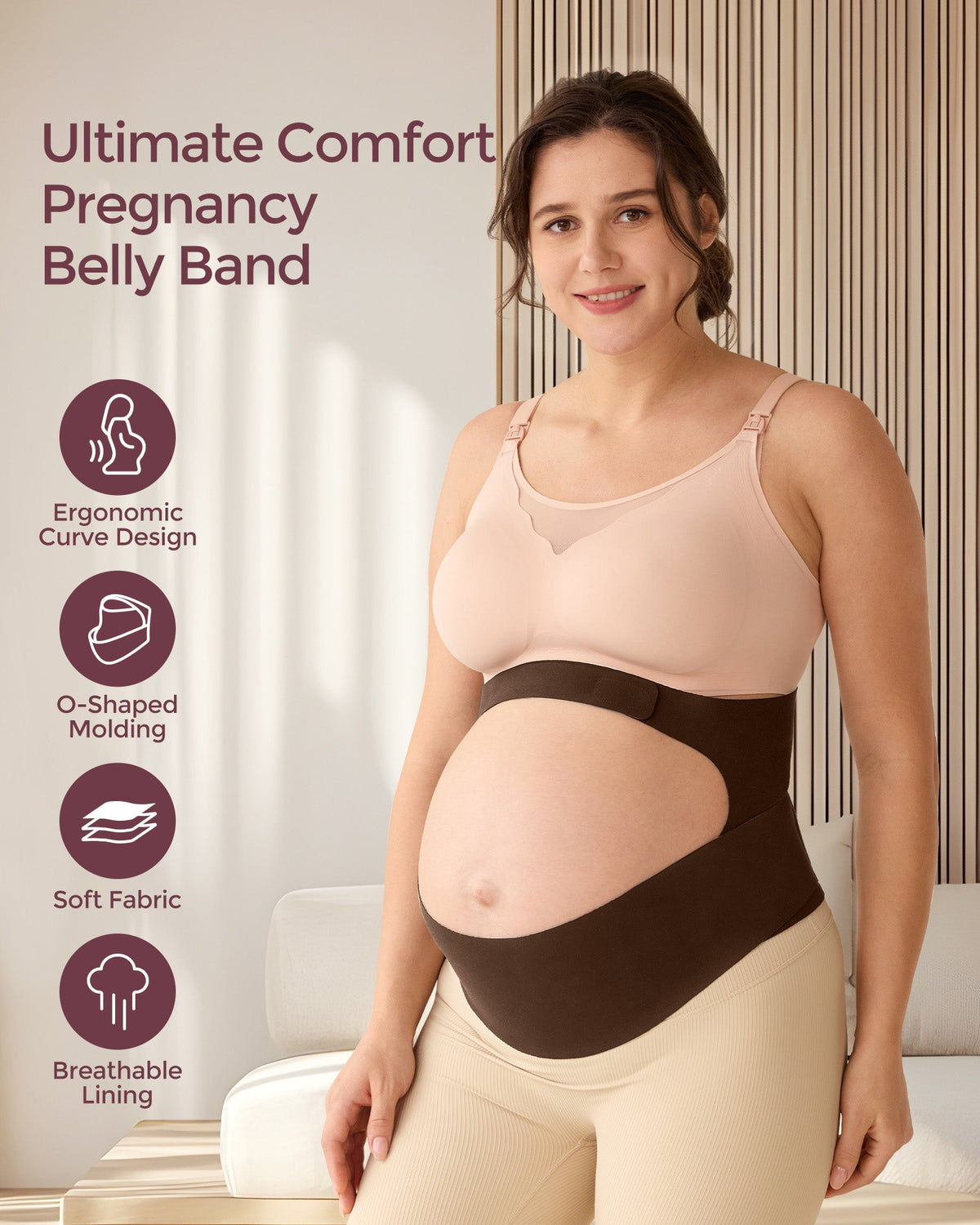 Ceinture de grossesse ergonomique pour soutien du ventre et du dos Momcozy
