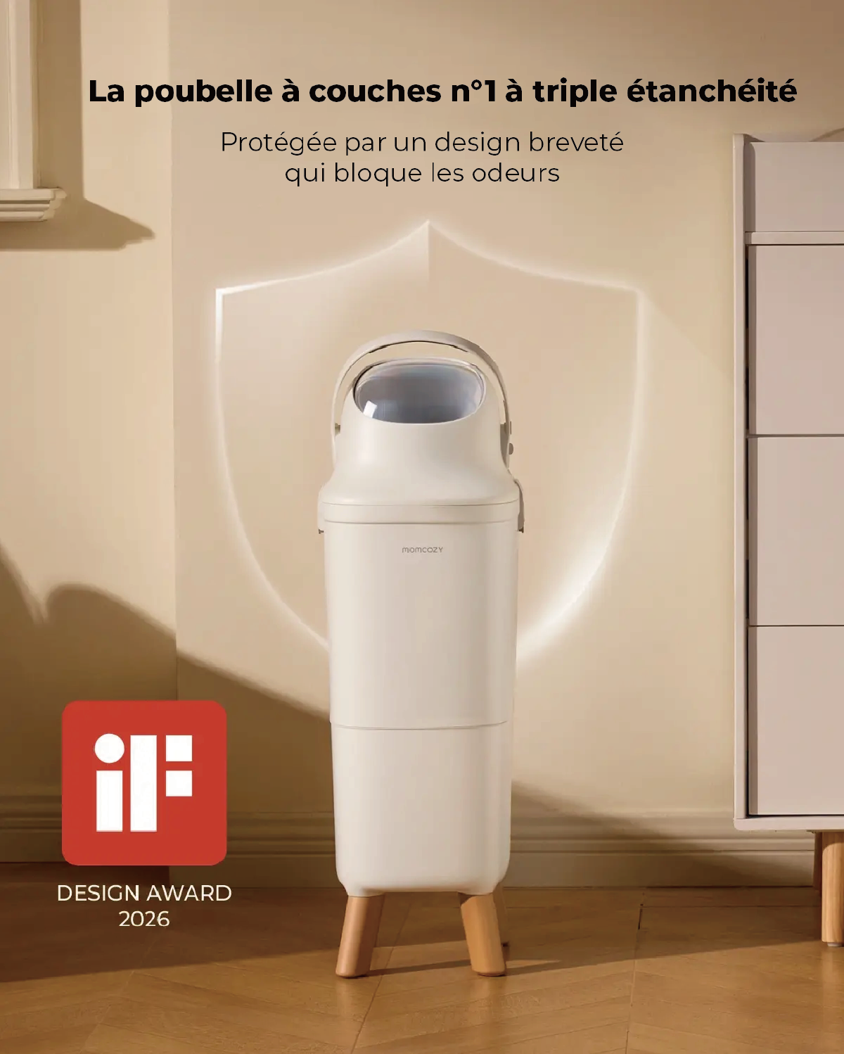 Pack Poubelle à couches + 45 Sacs + 4 Recharges désodorisantes