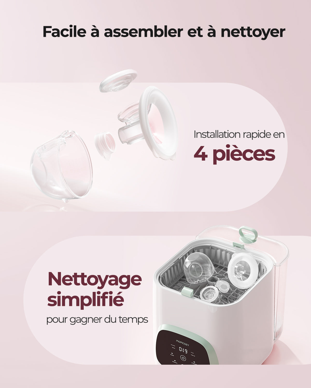 Tire-lait portable Momcozy S12 Pro – Rapide à installer