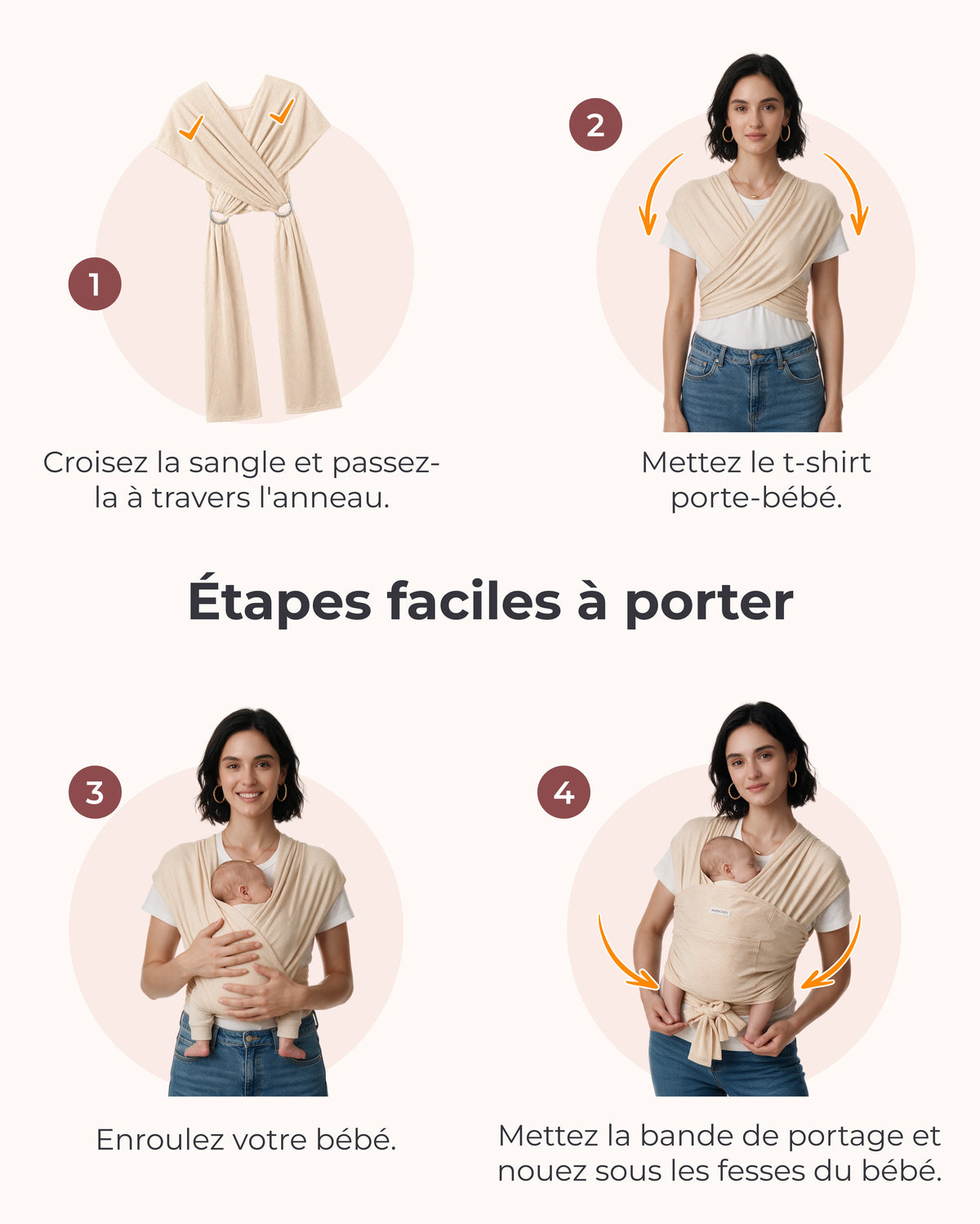 Easy to Wear Hands Free - Baby Wrap Carrier