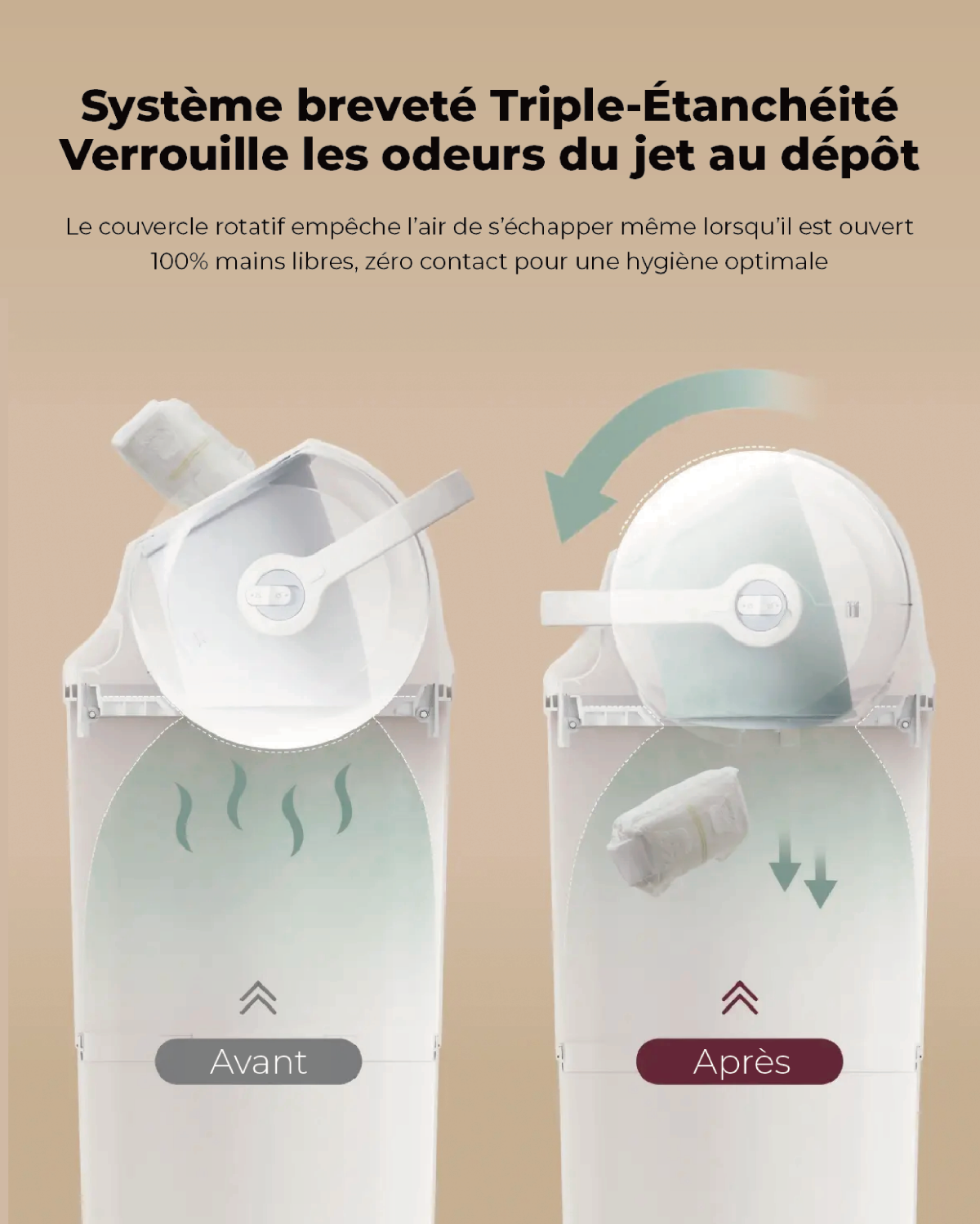 Pack Poubelle à couches + 45 Sacs + 4 Recharges désodorisantes