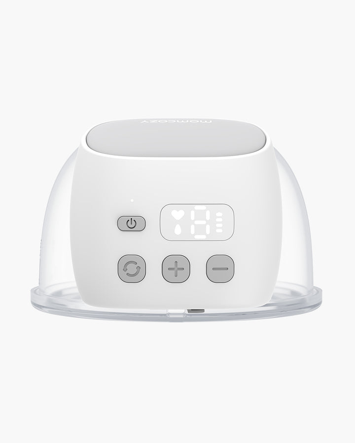 S9 Pro Wearable Breast Pump front view with LED screen and control buttons