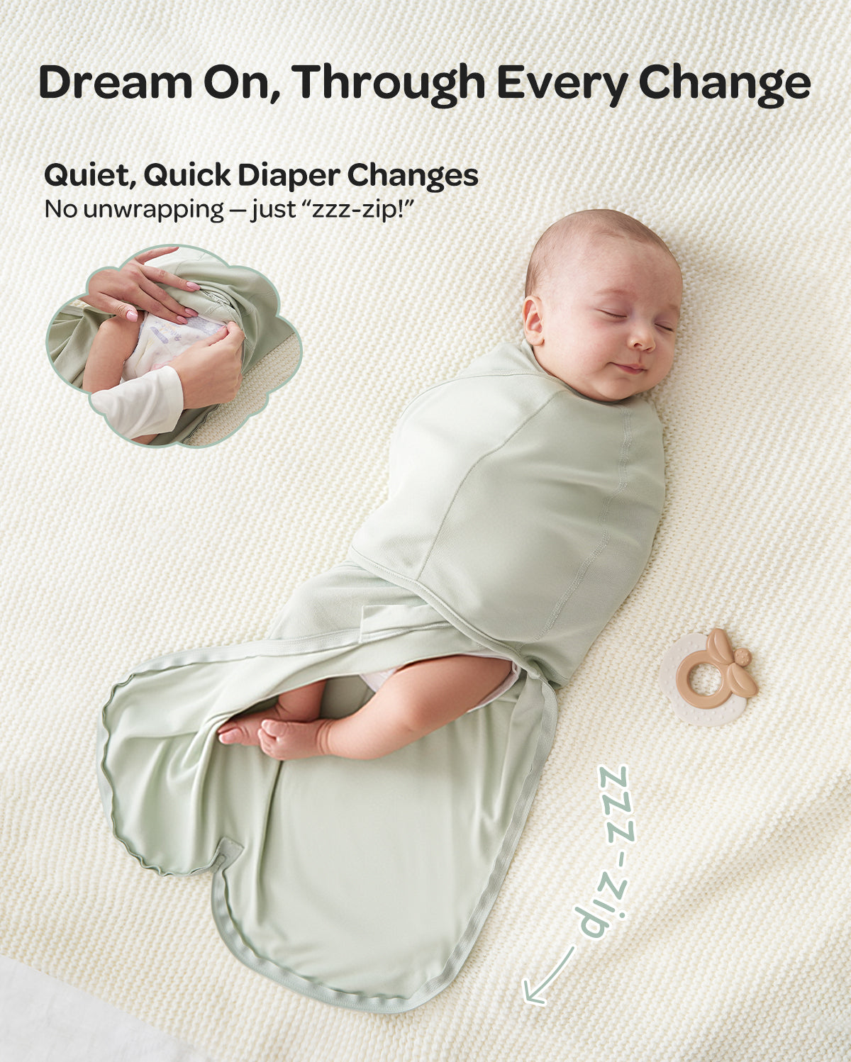 Momcozy Couverture Emmaillotage Bébé 0-3 Mois – Fermeture Silencieuse, Anti-Sursaut, 2 Pièces Girafe