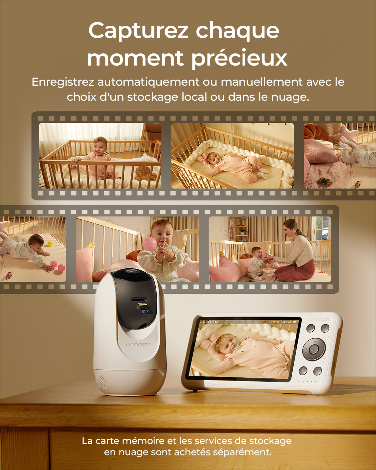 Momcozy Moniteur Bébé Intelligent à Double Mode de 5 Pouces - BM04