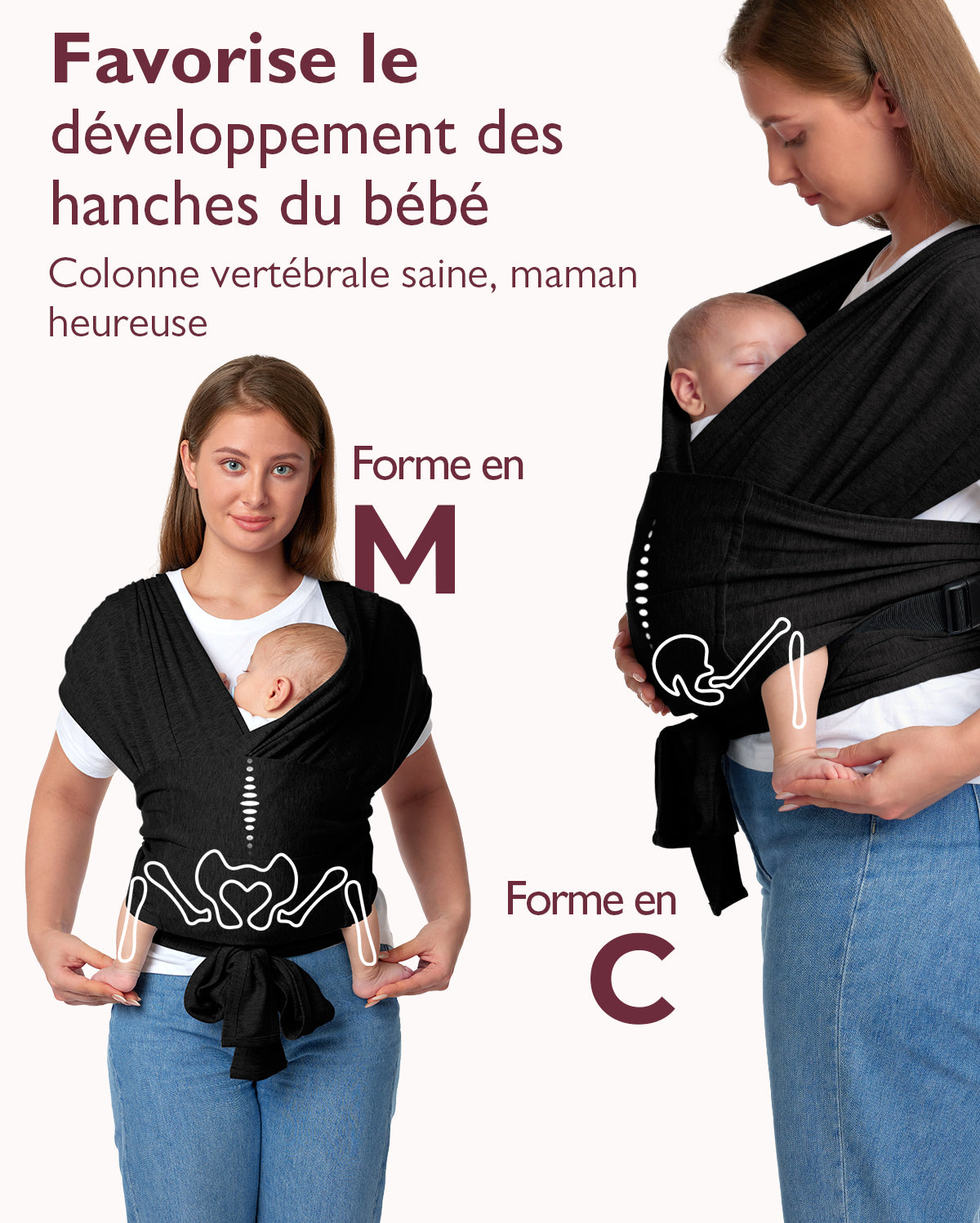 Facile à porter les mains libres - Porte-bébé en écharpe