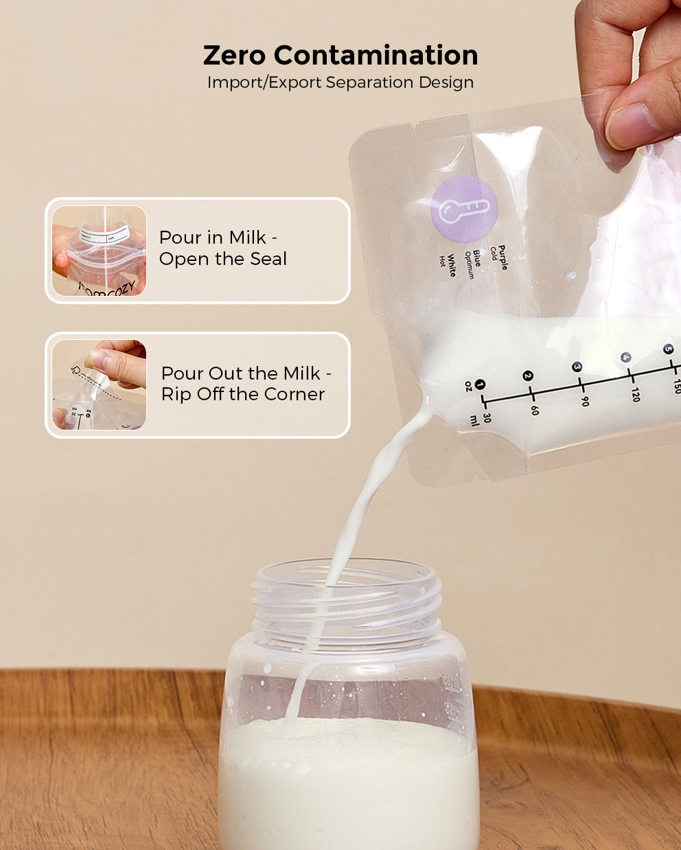 Ensemble de sacs V2 : Tire-lait mains libres V2 et sacs de conservation du lait maternel