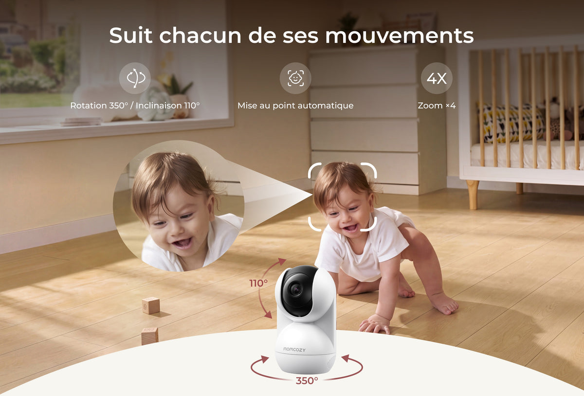 Babyphone intelligent sans Wi-Fi 5,5 pouces Full HD (BM03 noir)