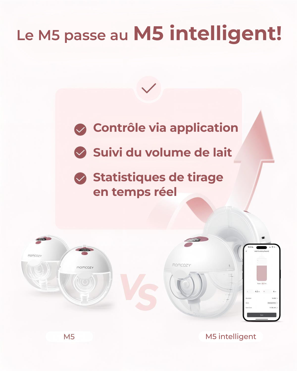 M5 Smart Wearable Breast Pump – Upgraded with App Control