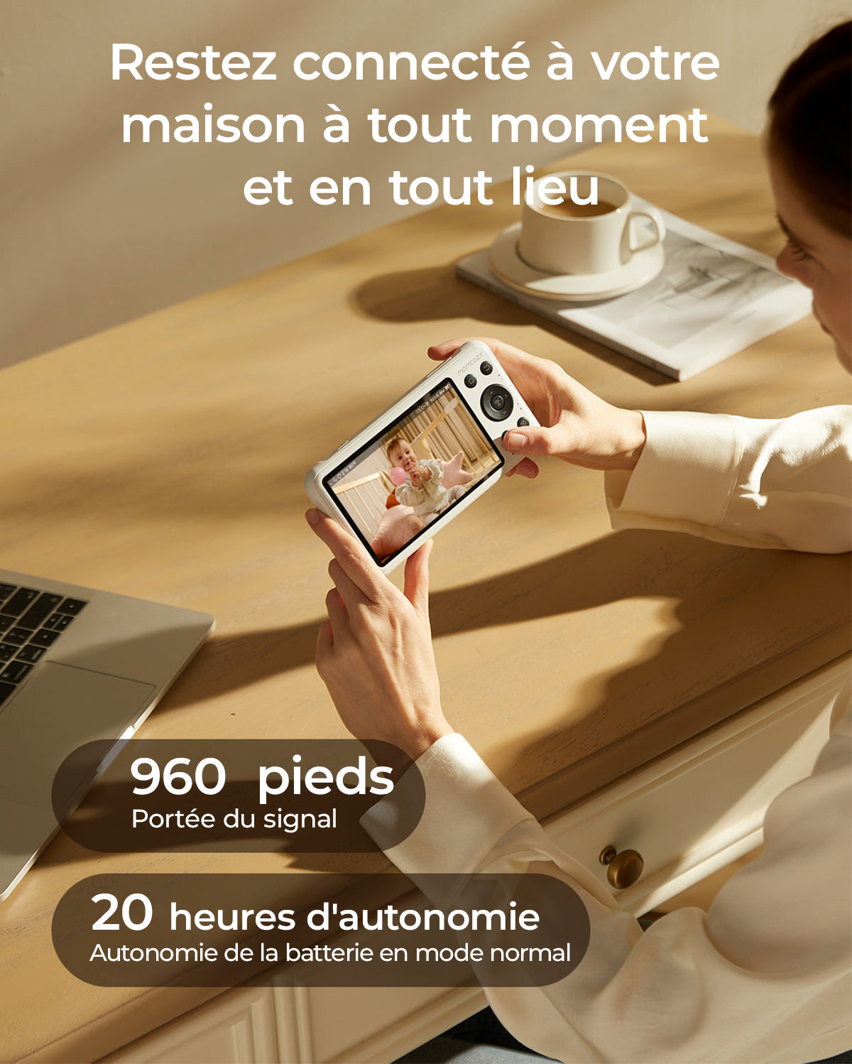 Momcozy Moniteur Bébé Intelligent à Double Mode de 5 Pouces - BM04