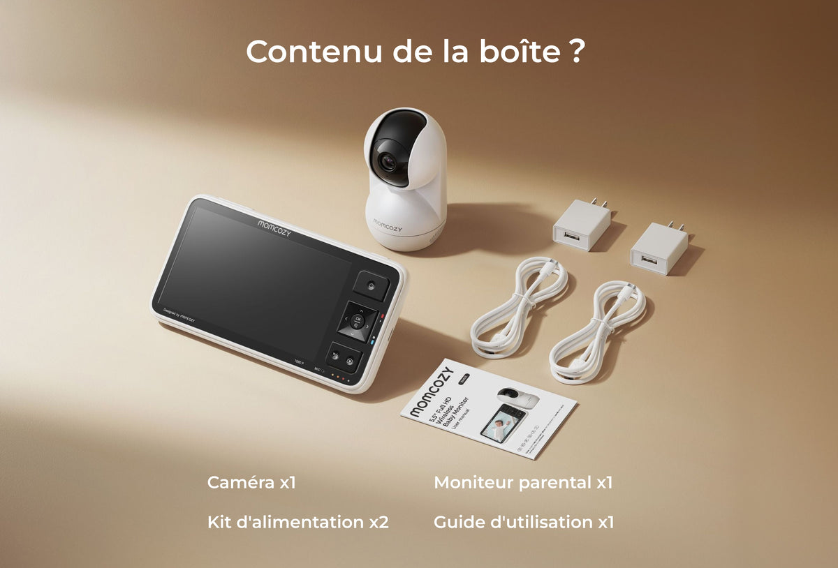 Babyphone intelligent sans Wi-Fi 5,5 pouces Full HD (BM03 noir)