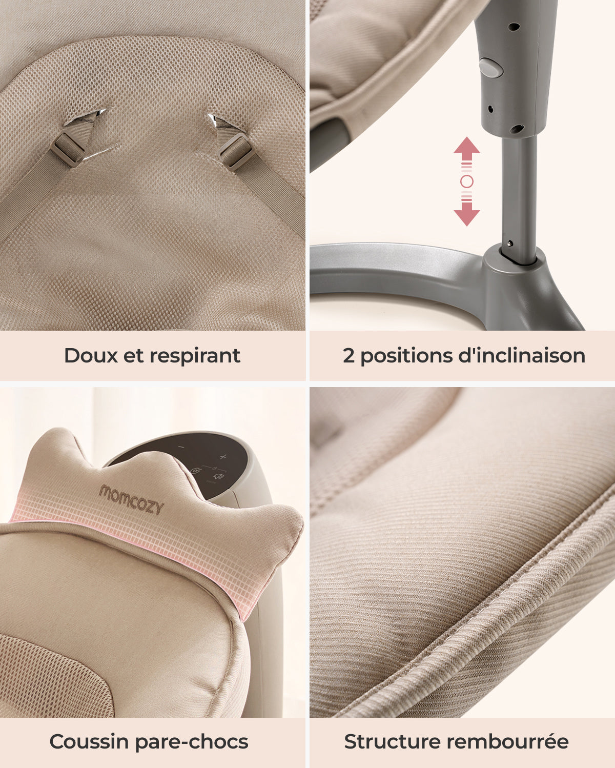 Balancelle électrique pour bébé 2-en-1 Momcozy