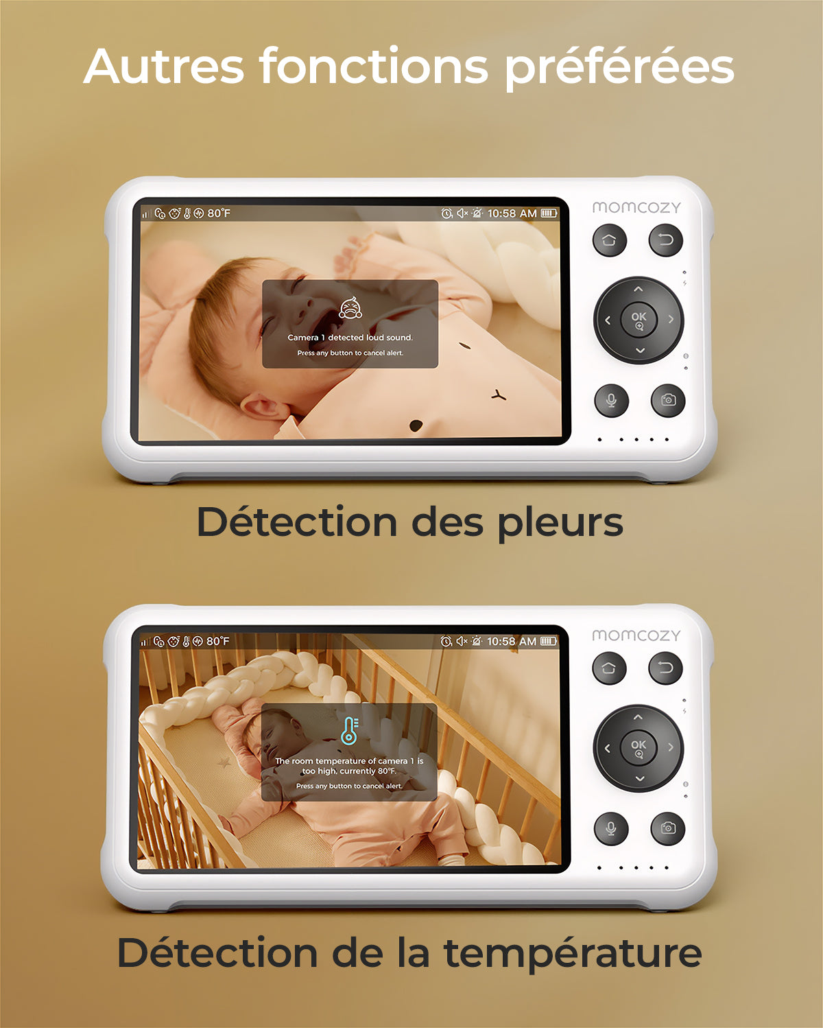 Momcozy Moniteur Bébé Intelligent à Double Mode de 5 Pouces - BM04