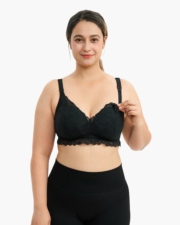 Soutien-gorge d'allaitement en dentelle à col en V