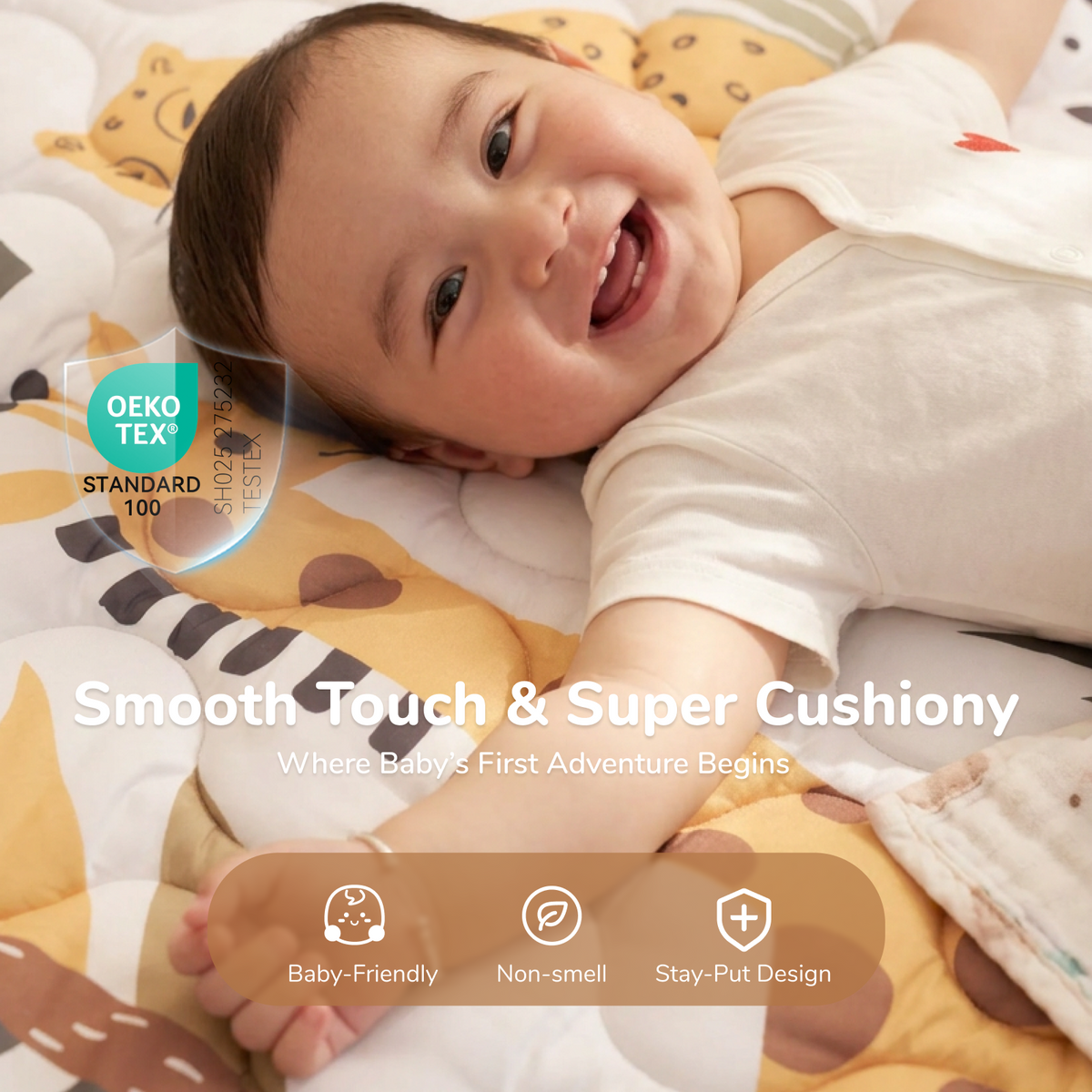 Tapis de jeu portable pour bébé Momcozy – Confort rafraîchissant