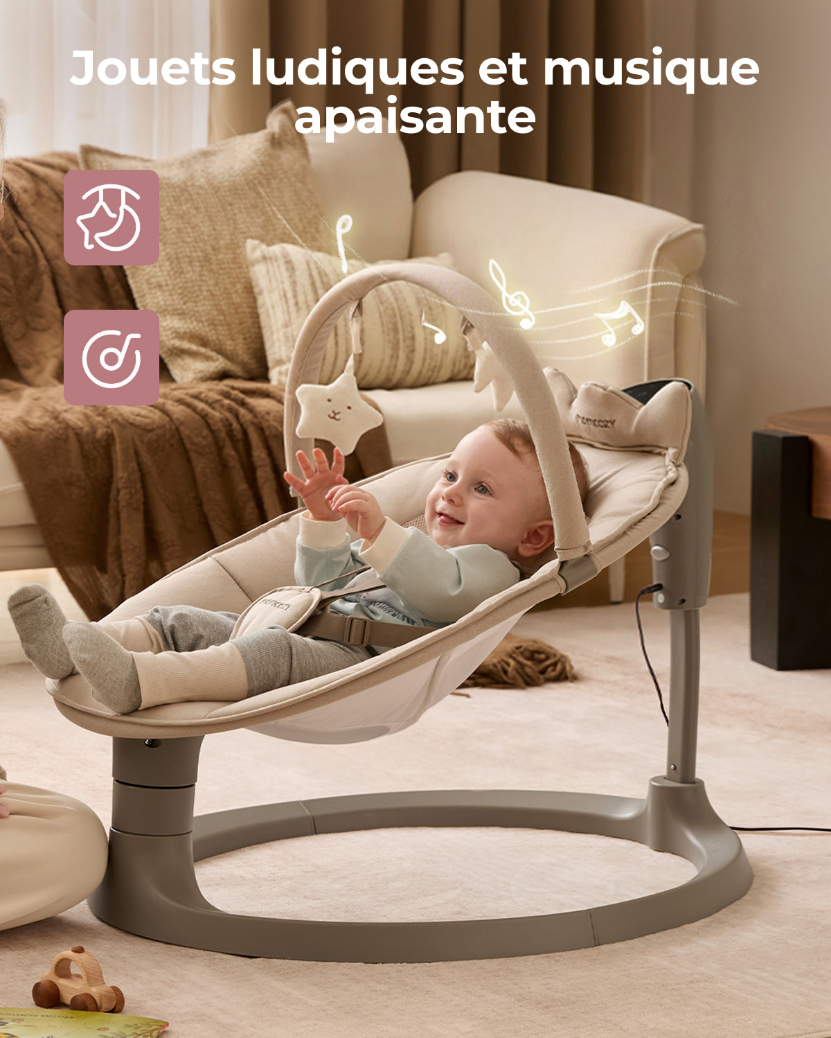 Balancelle électrique pour bébé 2-en-1 Momcozy