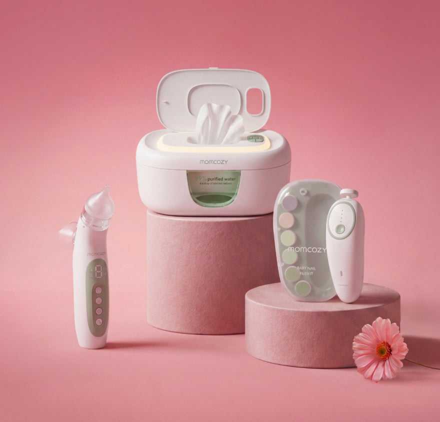 Pack Soins Bébé : Aspirateur nasal électrique + Lime à ongles électrique pour bébé + Chauffe-lingettes