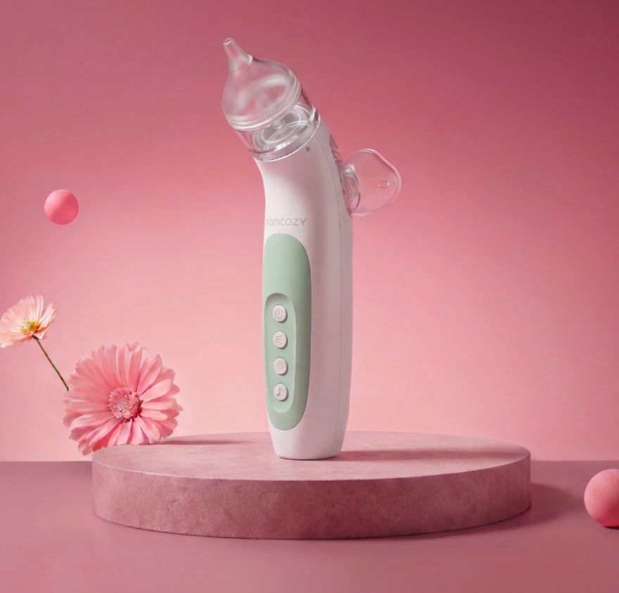 Aspirateur nasal électrique Momcozy 2-en-1 – Mouche-bébé avec spray et aspiration