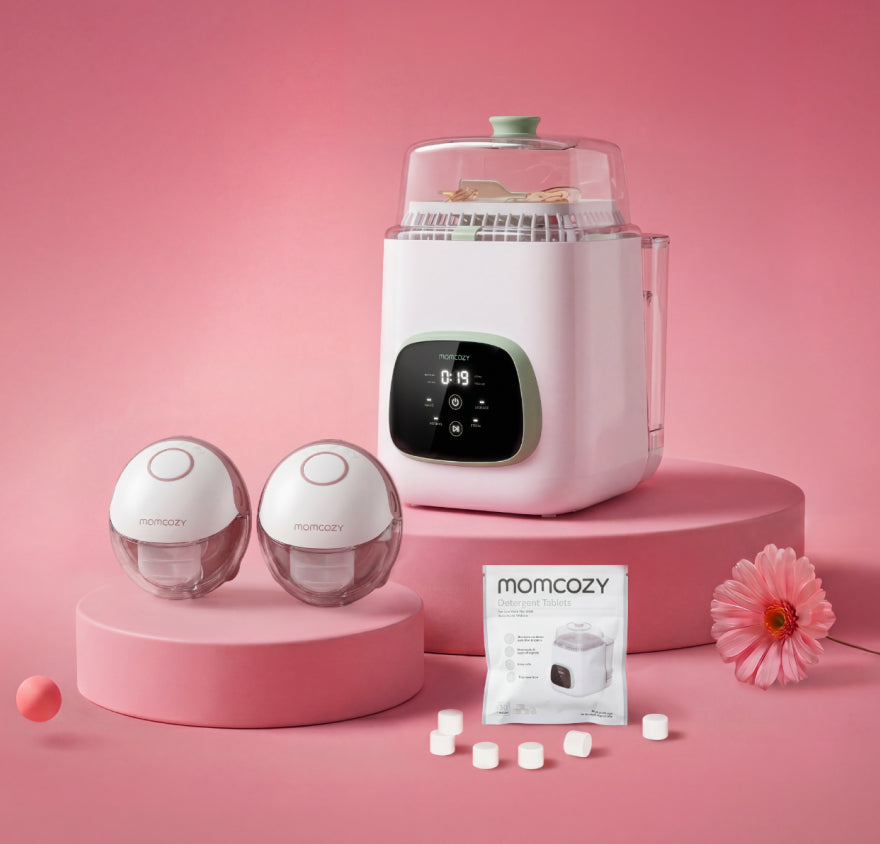 Ensemble Pompage et Nettoyage Tire-lait mains libres M6 et Stérilisateur lave-biberon KleanPal Pro