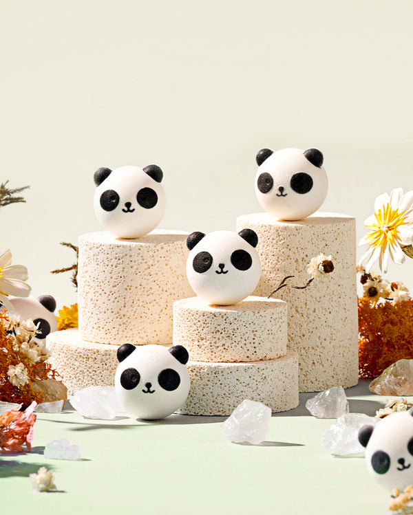 Ensemble cadeau de bombes naturelles en forme de panda （14 PC）