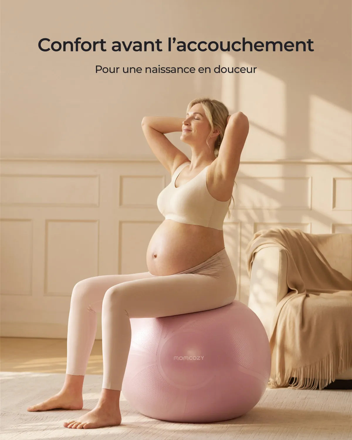 Momcozy BirthEase – Ballon de grossesse pour exercices prénatals