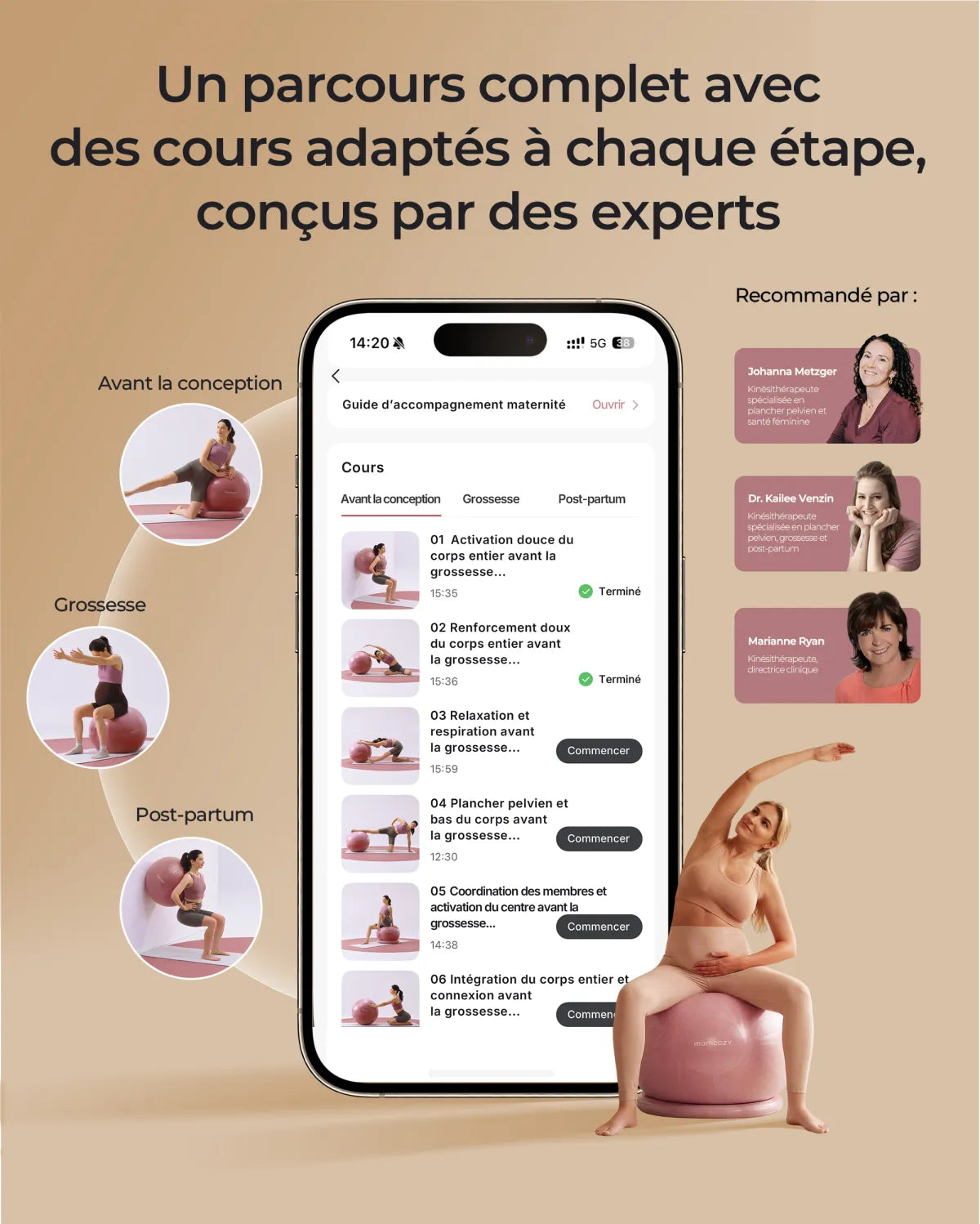 Momcozy BirthEase – Ballon de grossesse pour exercices prénatals