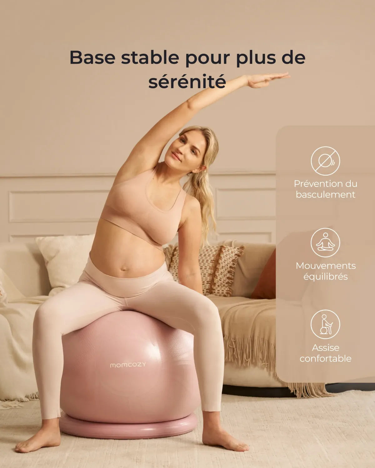 Momcozy BirthEase – Ballon de grossesse pour exercices prénatals