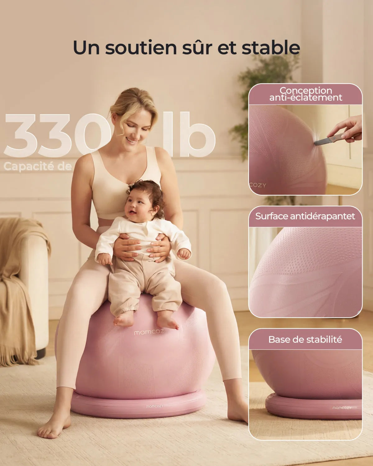 Momcozy BirthEase – Ballon de grossesse pour exercices prénatals