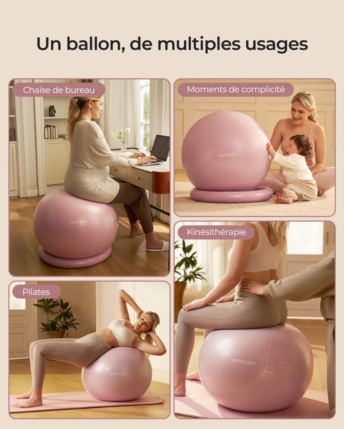 Momcozy BirthEase – Ballon de grossesse pour exercices prénatals
