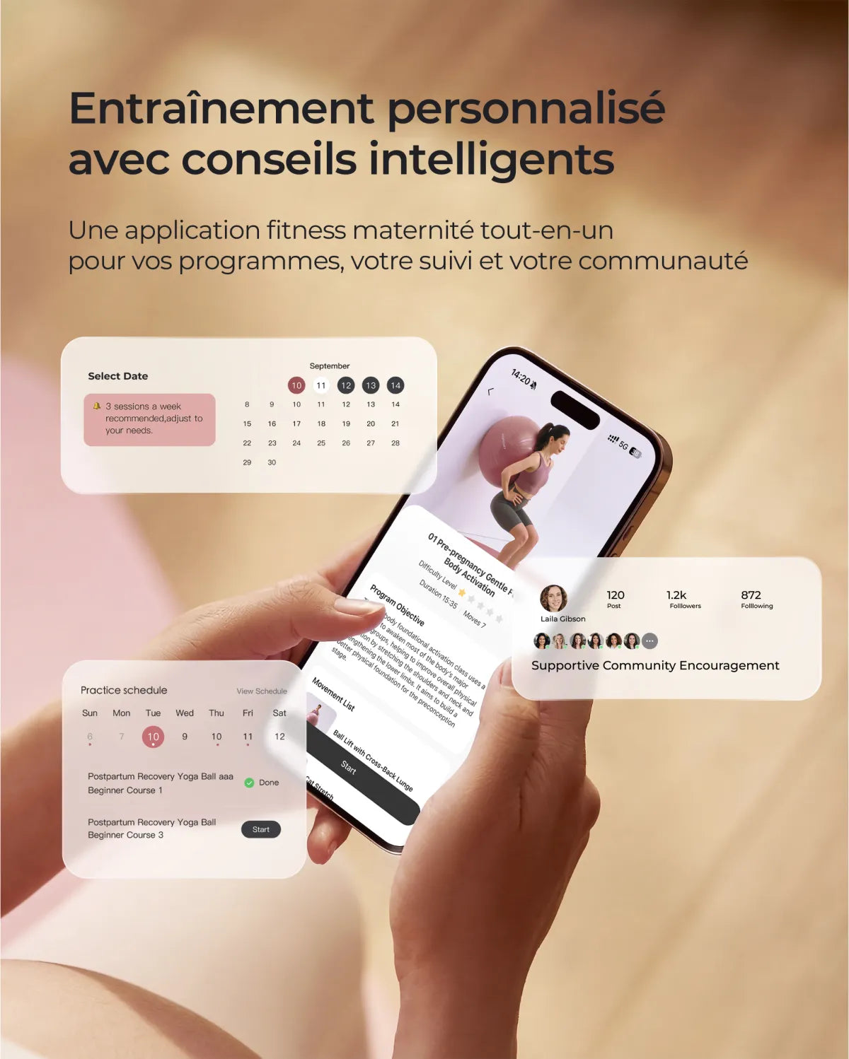 Momcozy BirthEase – Ballon de grossesse pour exercices prénatals