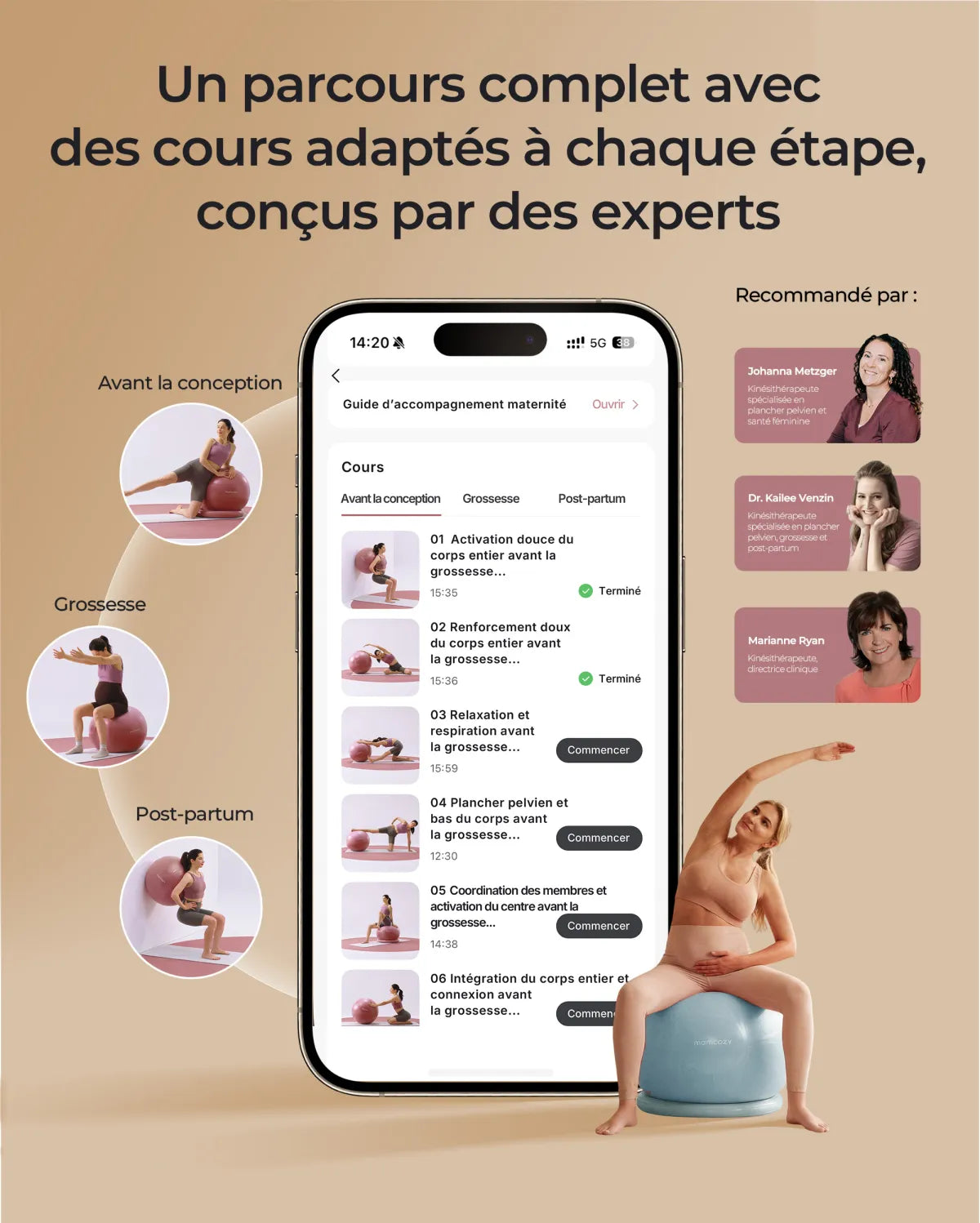 Momcozy BirthEase – Ballon de grossesse pour exercices prénatals