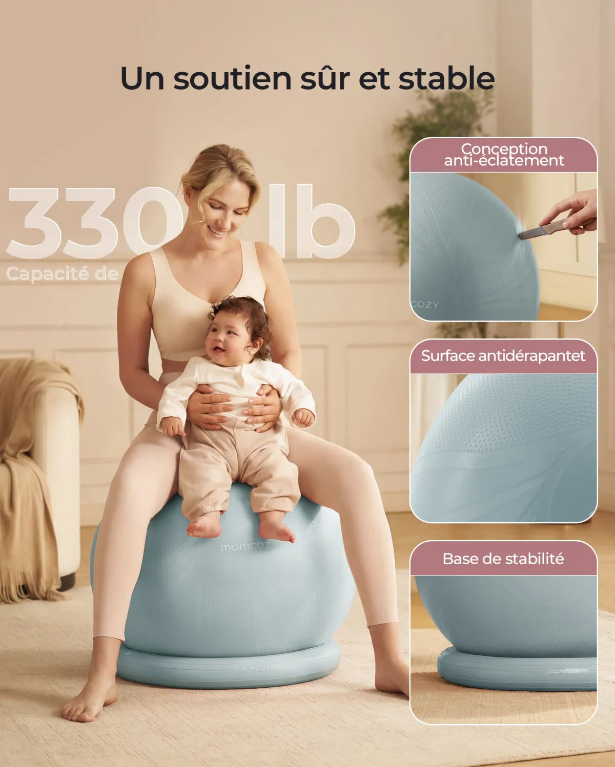 Momcozy BirthEase – Ballon de grossesse pour exercices prénatals