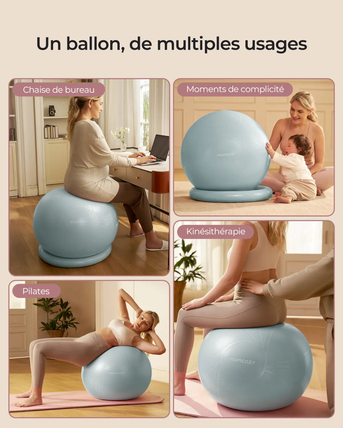 Momcozy BirthEase – Ballon de grossesse pour exercices prénatals