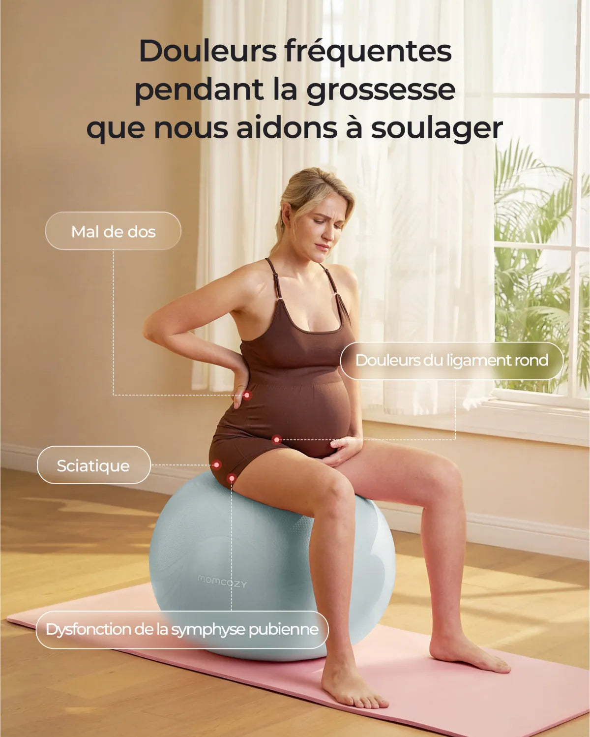 Momcozy BirthEase – Ballon de grossesse pour exercices prénatals