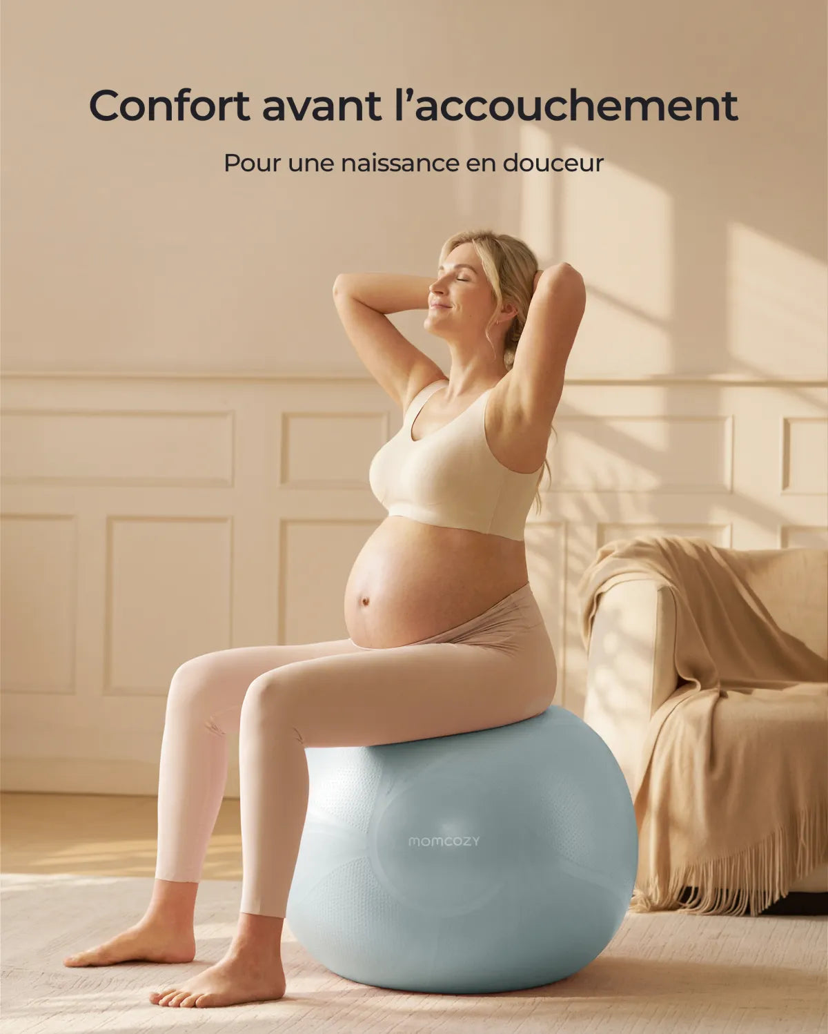Momcozy BirthEase – Ballon de grossesse pour exercices prénatals