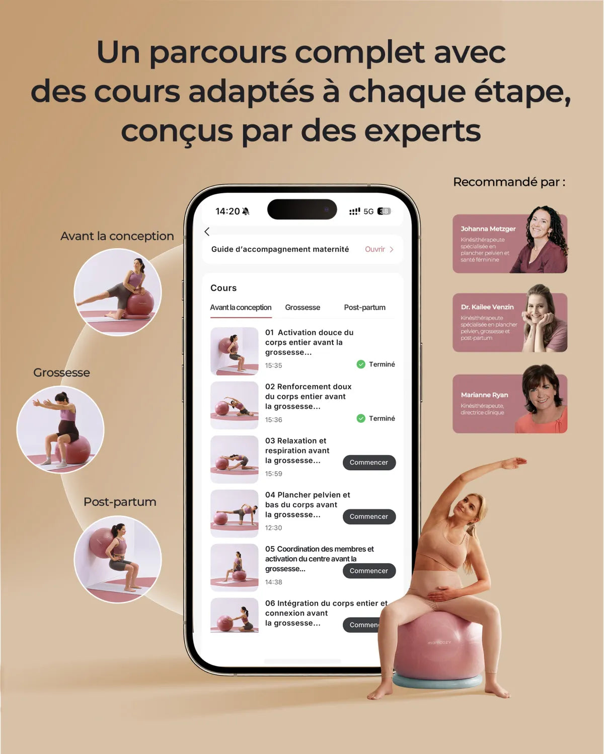 Momcozy BirthEase – Ballon de grossesse pour exercices prénatals