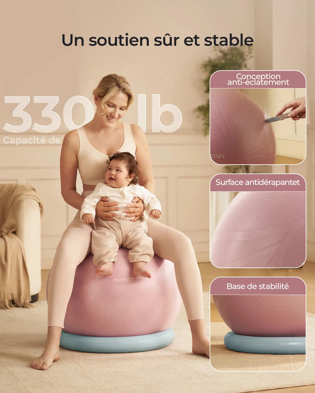 Momcozy BirthEase – Ballon de grossesse pour exercices prénatals