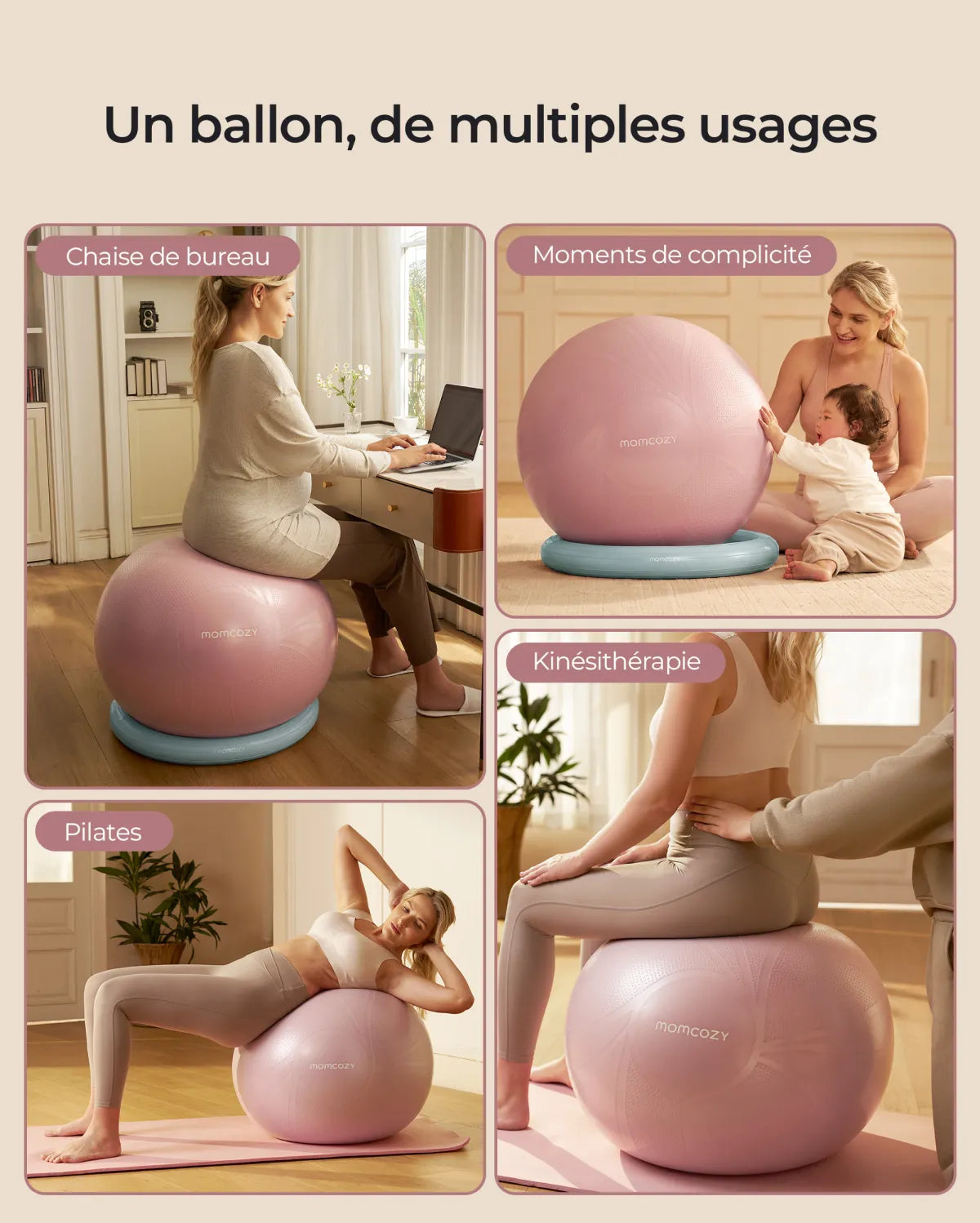 Momcozy BirthEase – Ballon de grossesse pour exercices prénatals