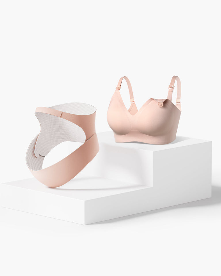 Pack Confort Grossesse : Ceinture de maintien Ergonest et soutien-gorge d’allaitement ultra doux sans coutures YN21